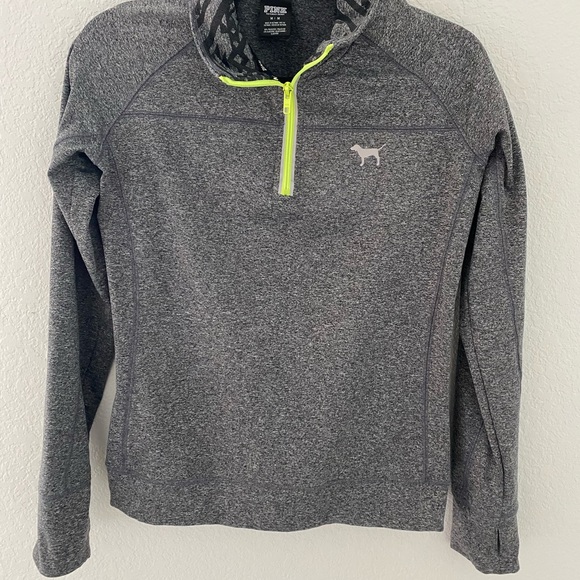PINK Victoria’s Secret Women’s Gray Half Zip Sweatshirt. Size:M Great Condition - Picture 7 of 7